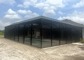 Pool enclosure with aluminum roof - Margaritaville